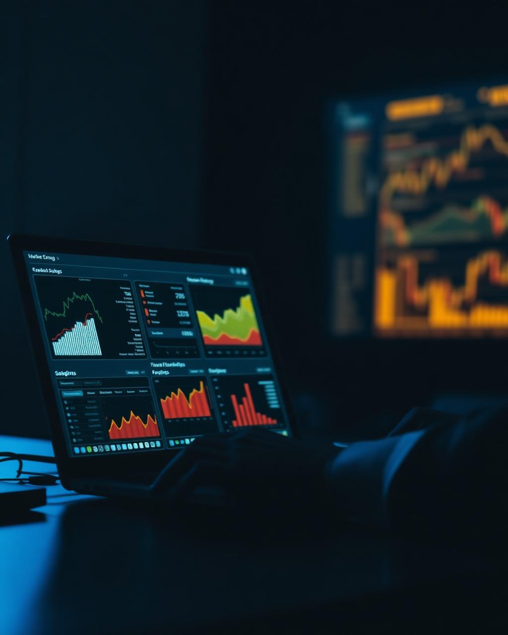 Marketing strategist analysing performance dashboards