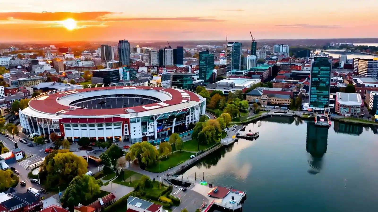 Cardiff skyline in Wales